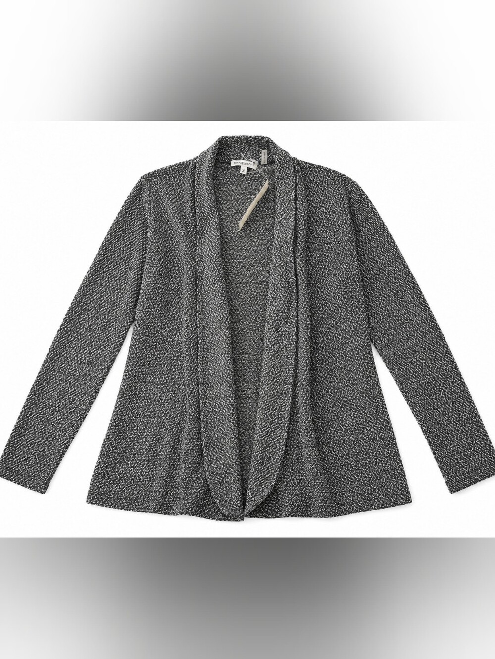 Carol Rose Black And White Open Drape Cardigan